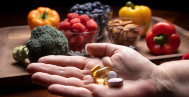 Hand with supplements